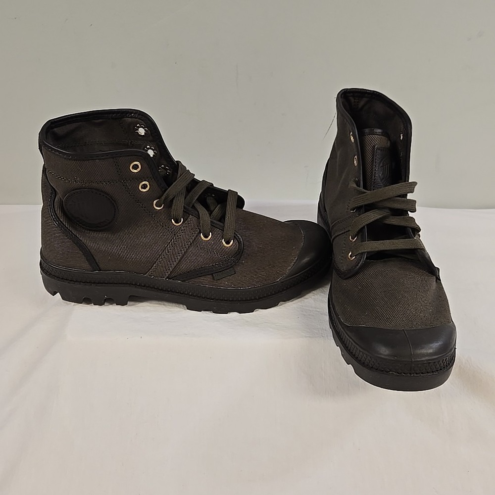 Palladium Pallabrouse Men's Olive Boots Size 8.5 New Canvas Military Boots - Picture 12 of 13